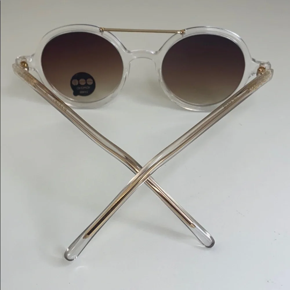 Komono Sunglasses NEW Vivien Clear round frame gold